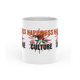Printed Heart-Shaped Mug, Happiness Culture