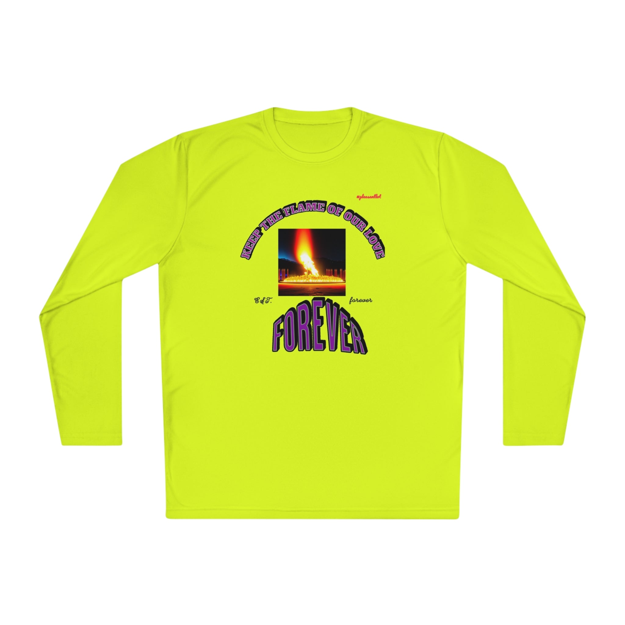 Moisture wicking Unisex Lightweight Long Sleeve Tee-(Keep The Flame Of Our Love Forever)