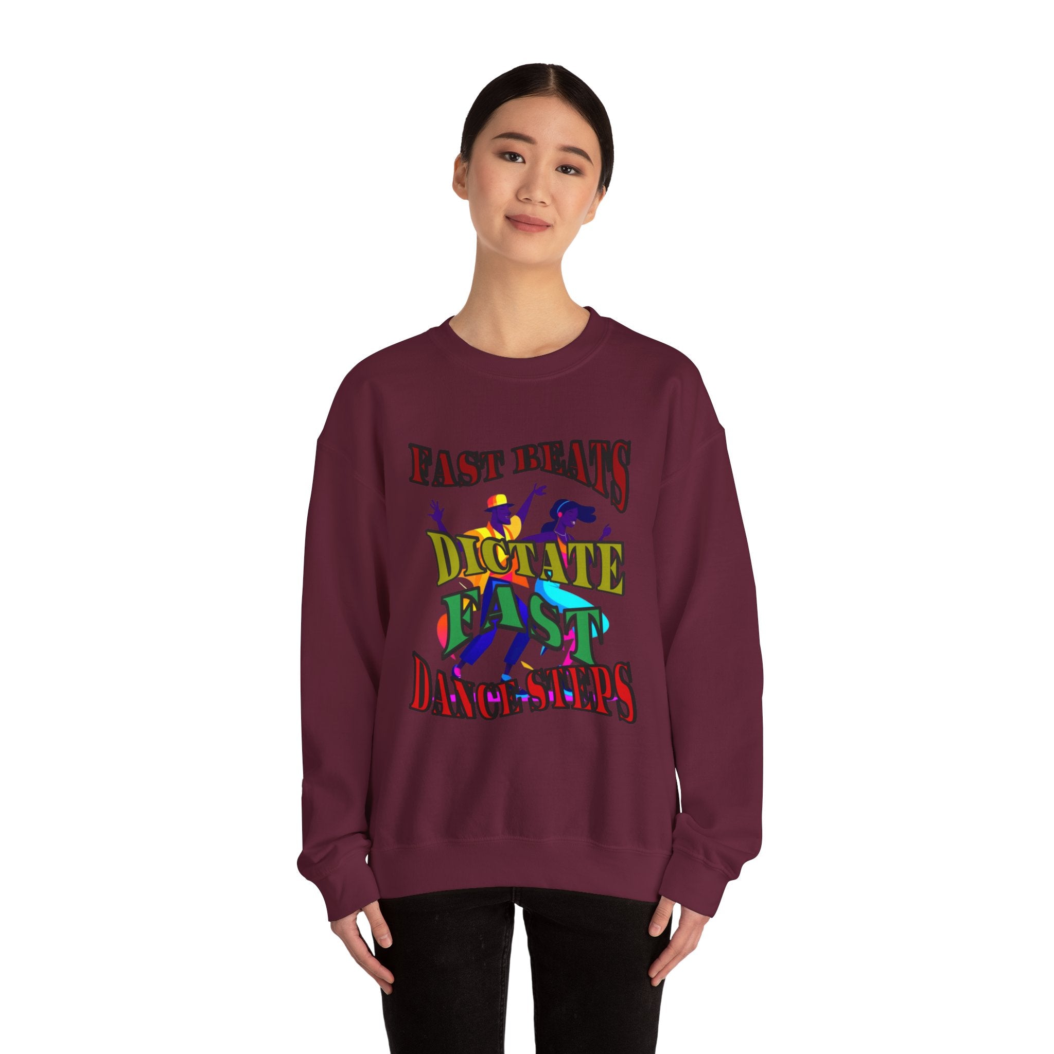 Clean-Cut Syle Unisex Heavy Blend™ Crewneck Sweatshirt (Fast Beats Dictate Fast Dance  Steps)