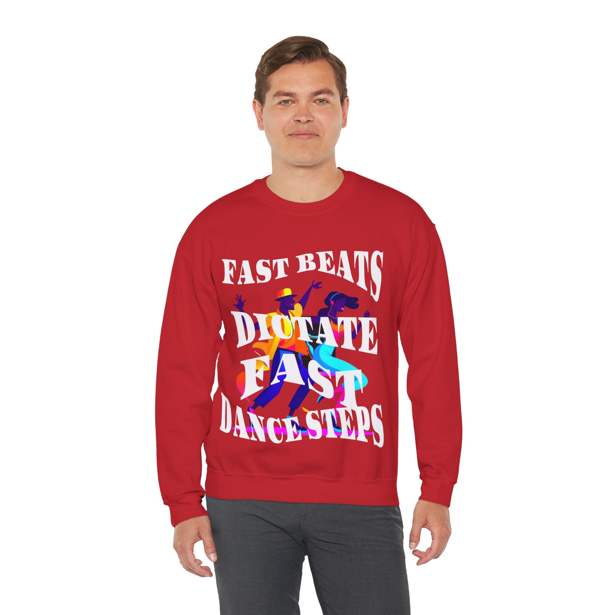 Unisex Heavy Blend™ Crewneck Sweatshirt, Fast Beats Dictate Fast Dance Steps