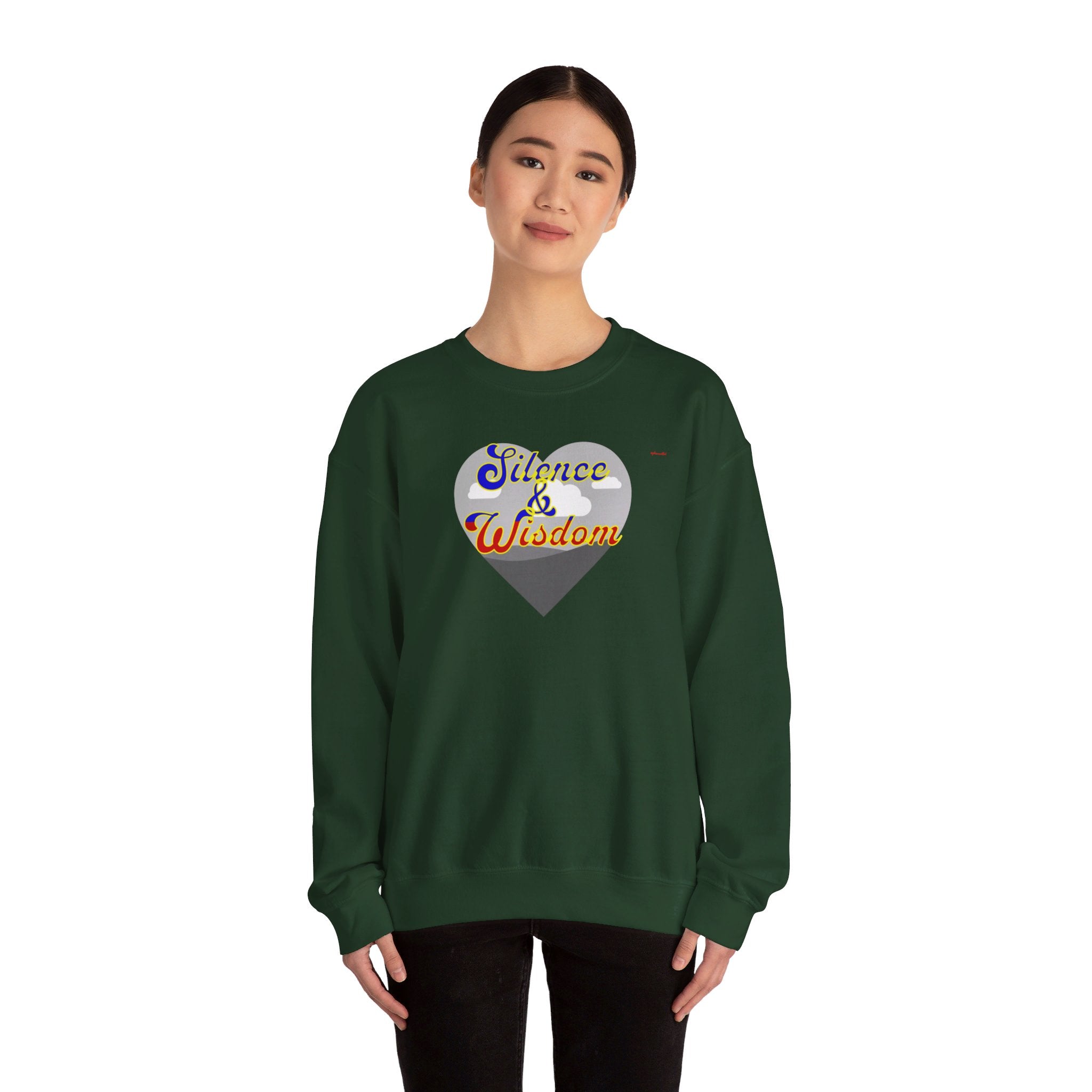 Silence & Wisdom Design Unisex Heavy Blend™ Crewneck Sweatshirt, Pleasantly Comfortable