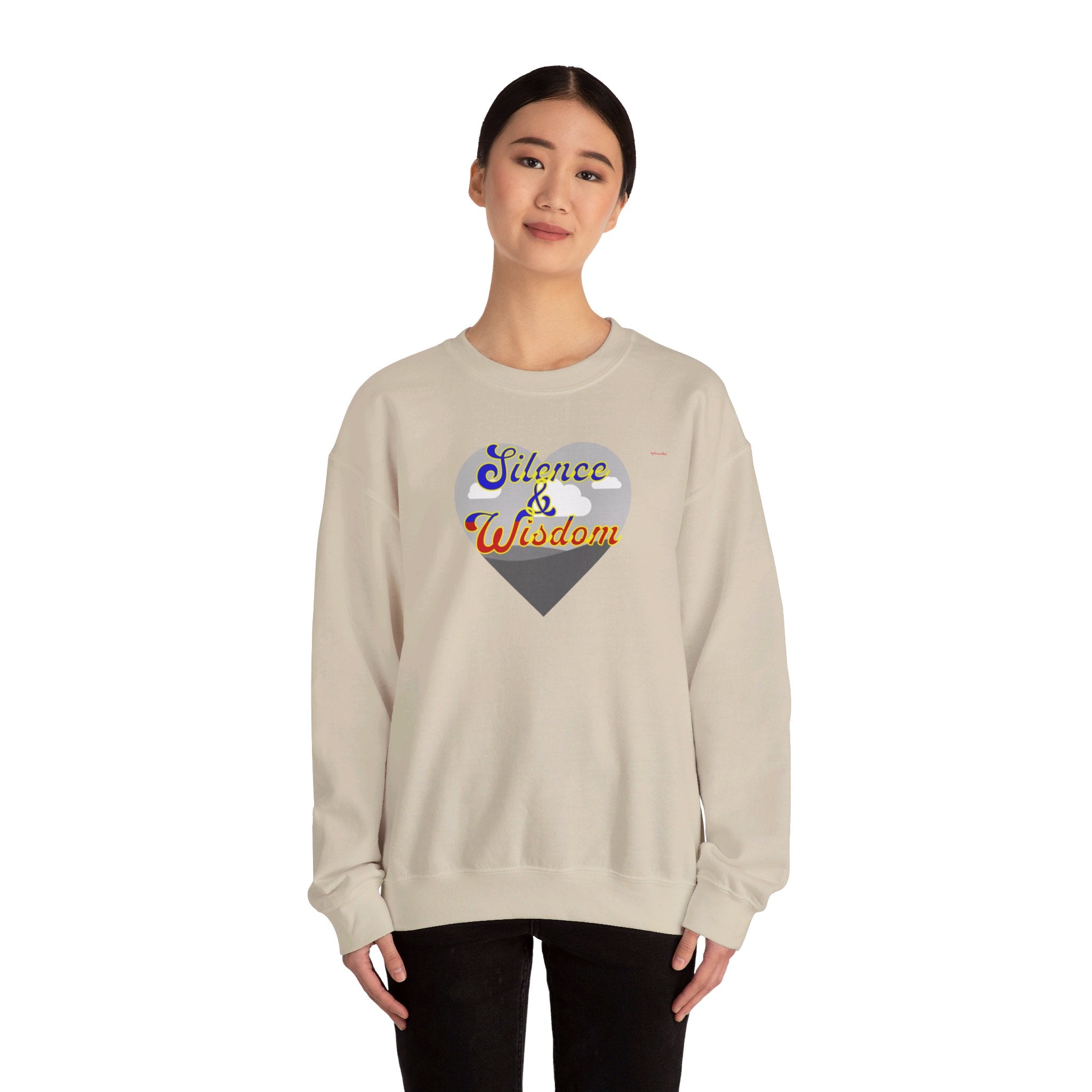 Silence & Wisdom Design Unisex Heavy Blend™ Crewneck Sweatshirt, Pleasantly Comfortable