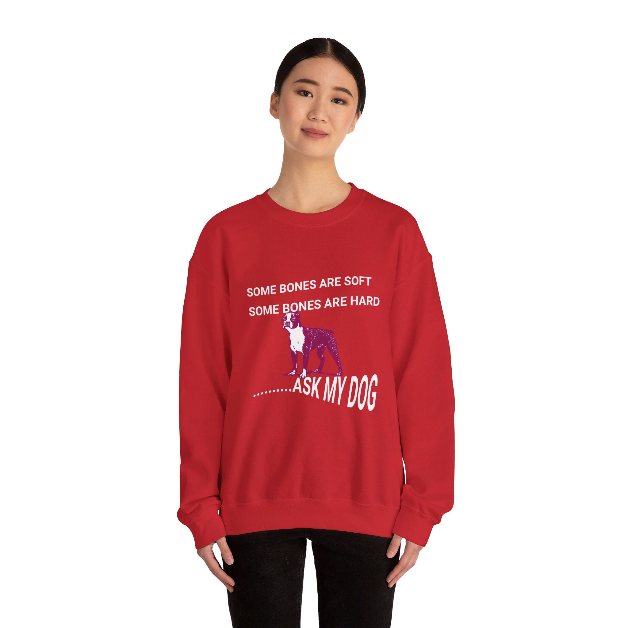 Unisex Heavy Blend™ Crewneck Sweatshirt, Some Bones Are Soft, Some Bones Are Hard......Ask My Dog