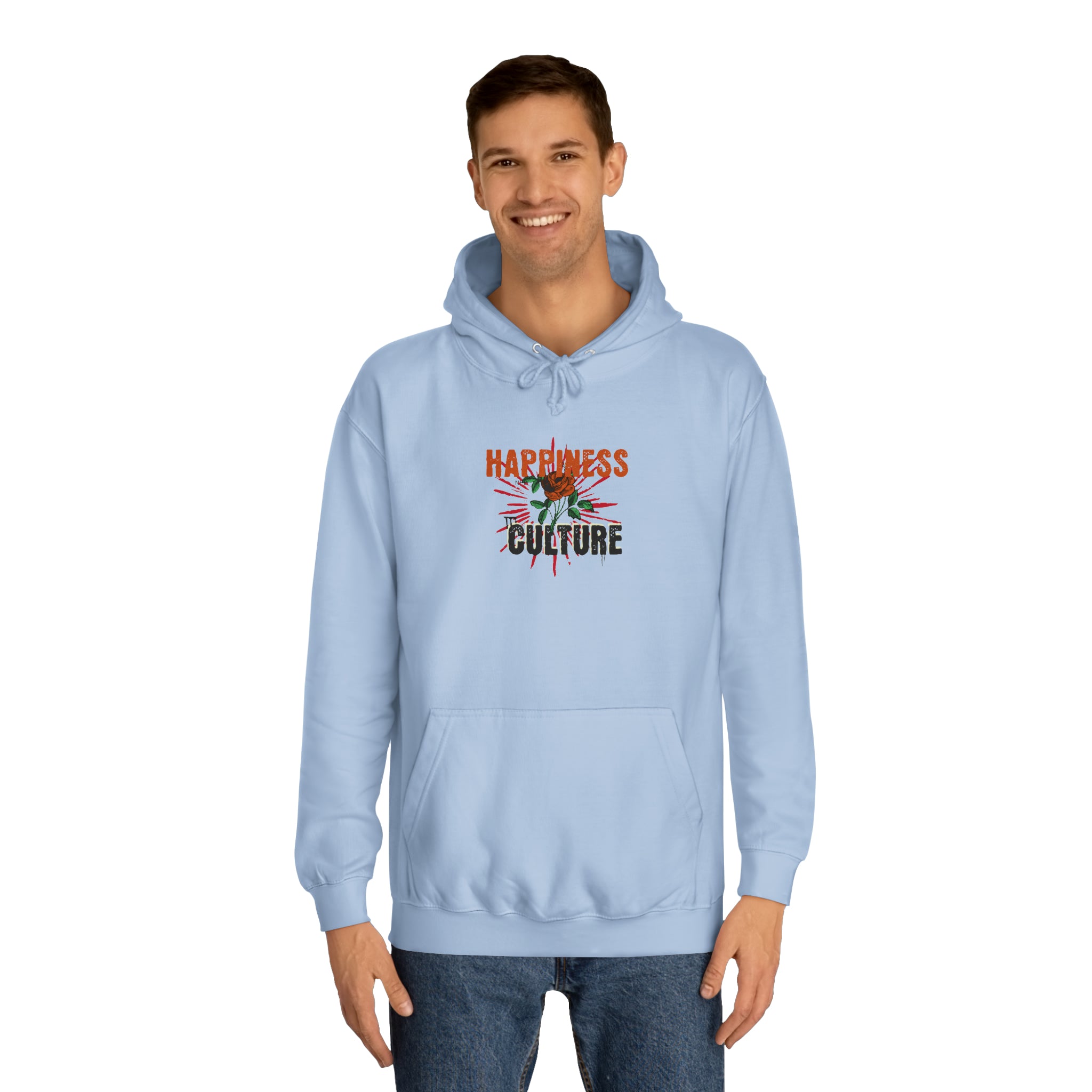 Unisex College Hoodie, Excellent Design, Happiness Culture