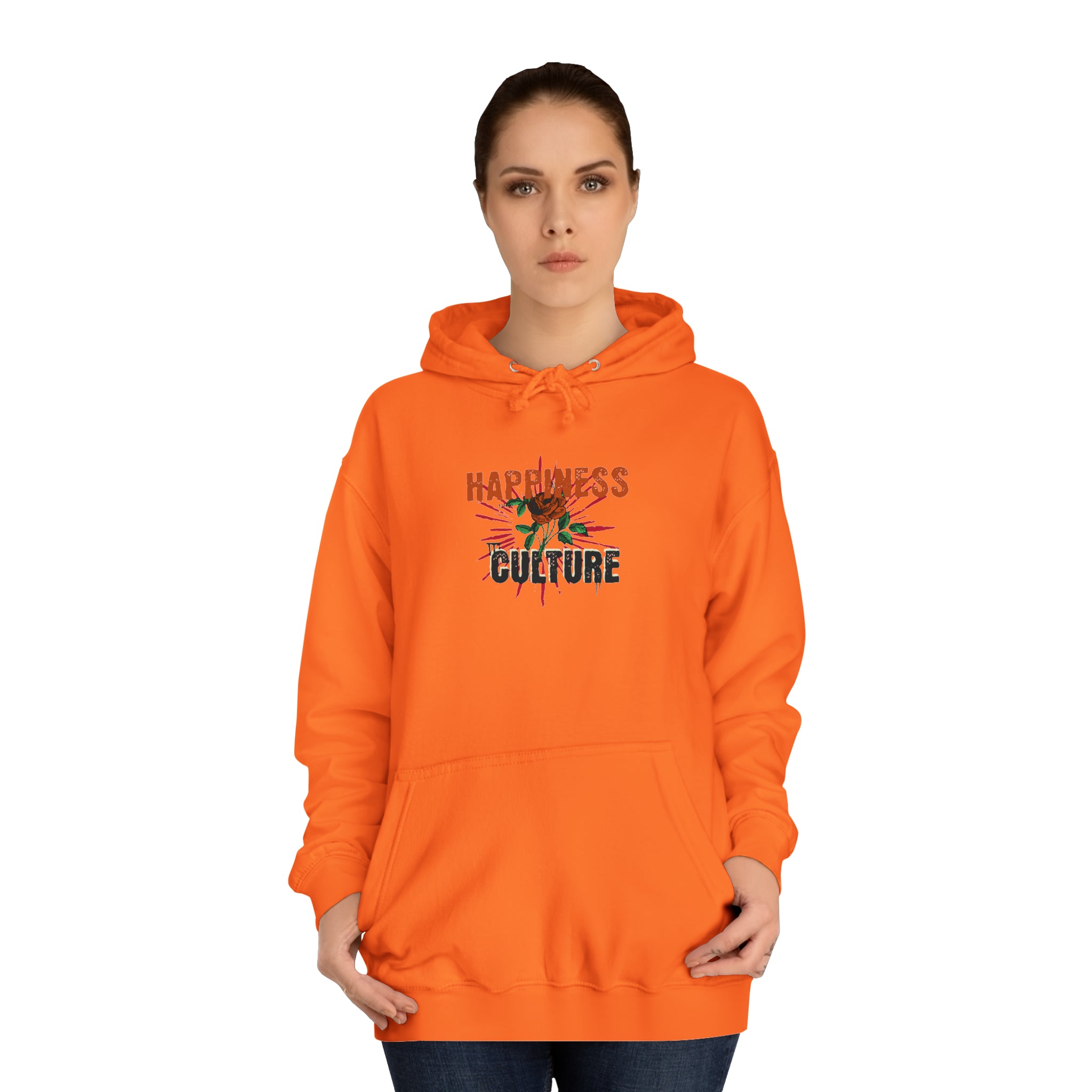 Unisex College Hoodie, Excellent Design, Happiness Culture