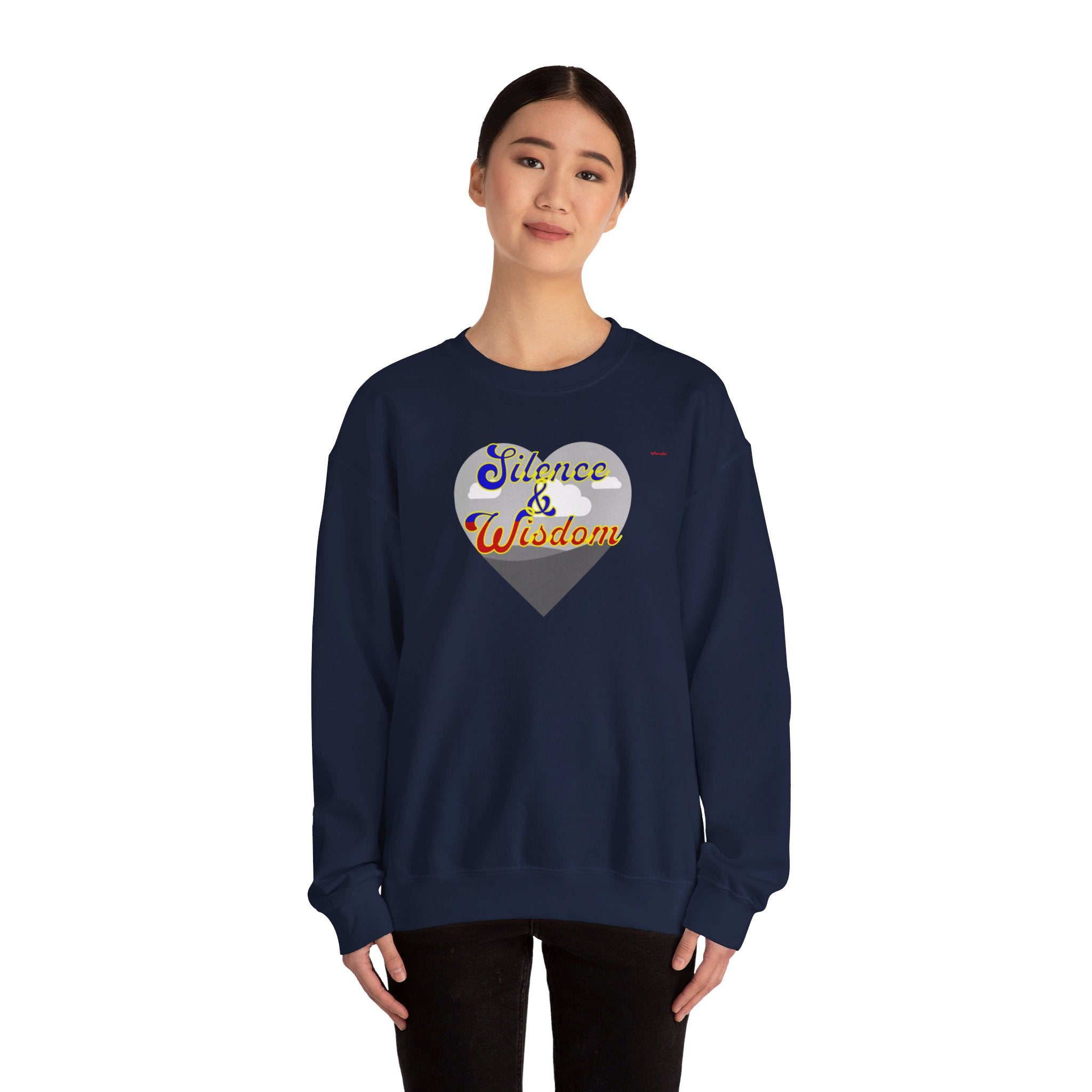 Silence & Wisdom Design Unisex Heavy Blend™ Crewneck Sweatshirt, Pleasantly Comfortable