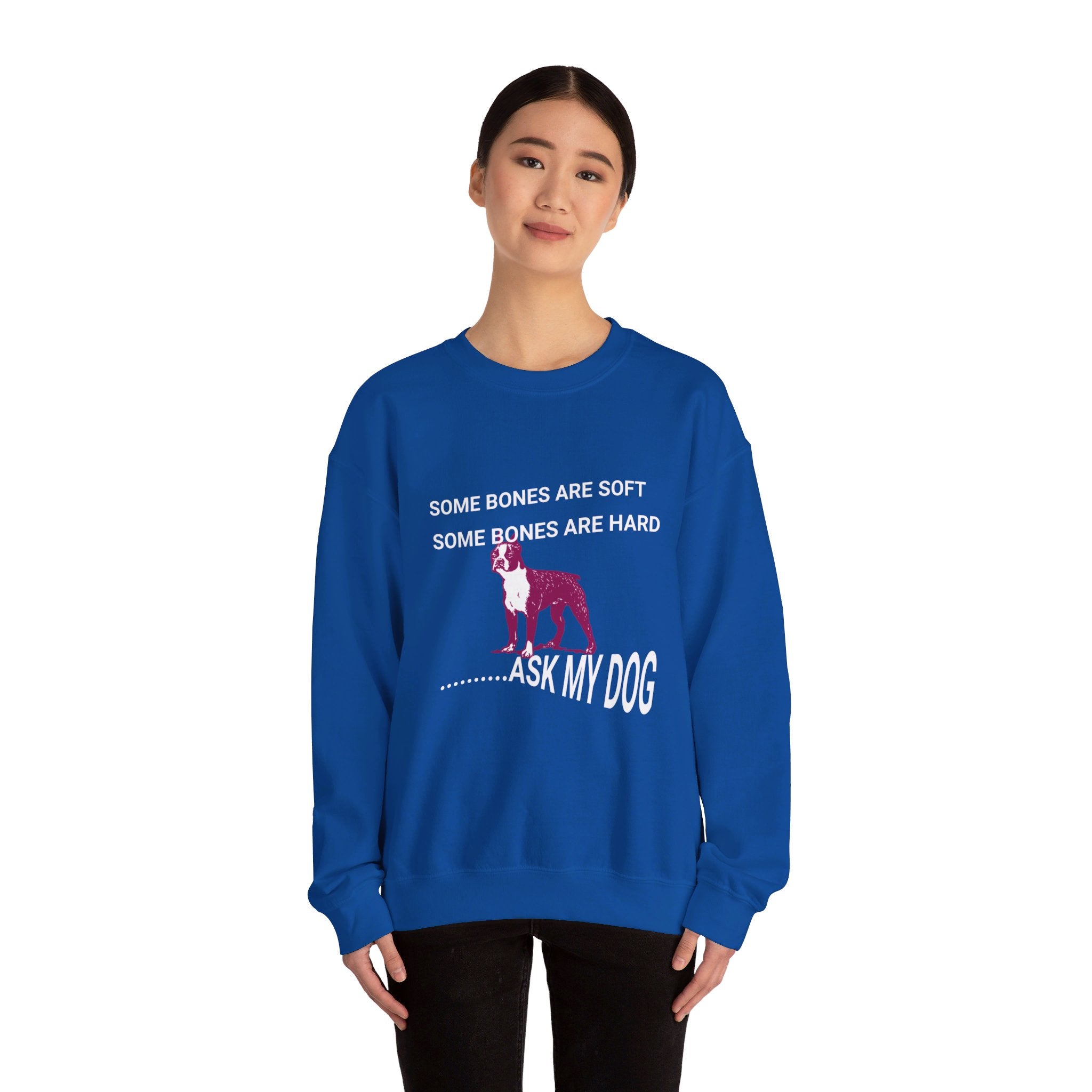 Unisex Heavy Blend™ Crewneck Sweatshirt, Some Bones Are Soft, Some Bones Are Hard......Ask My Dog
