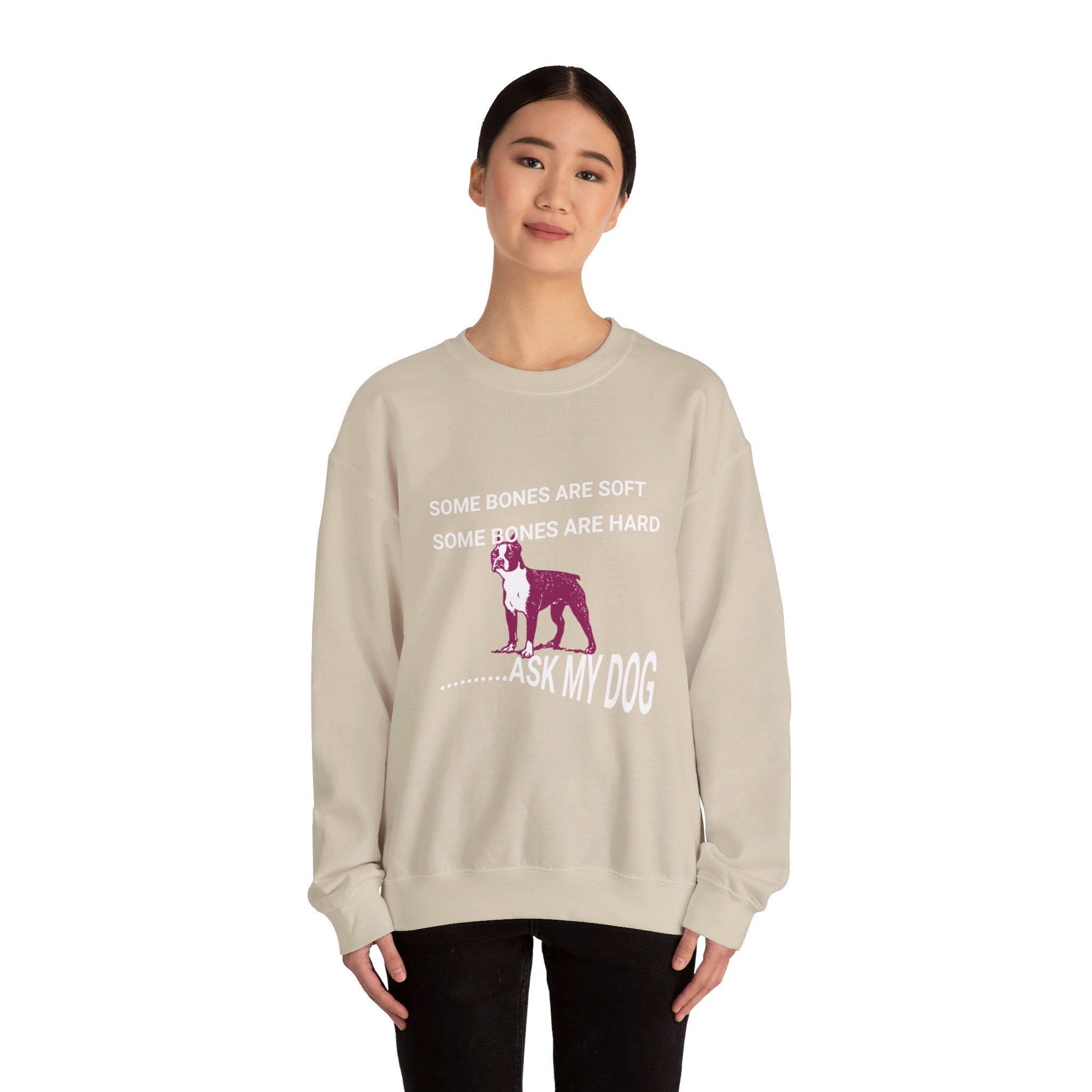Unisex Heavy Blend™ Crewneck Sweatshirt, Some Bones Are Soft, Some Bones Are Hard......Ask My Dog