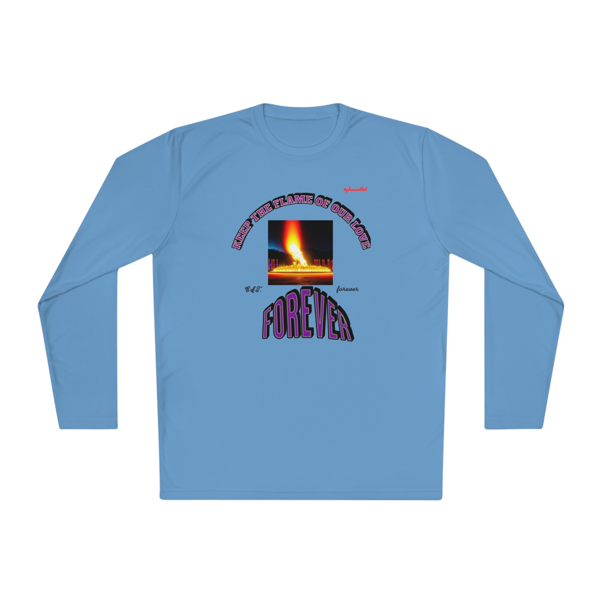 Moisture wicking Unisex Lightweight Long Sleeve Tee-(Keep The Flame Of Our Love Forever)