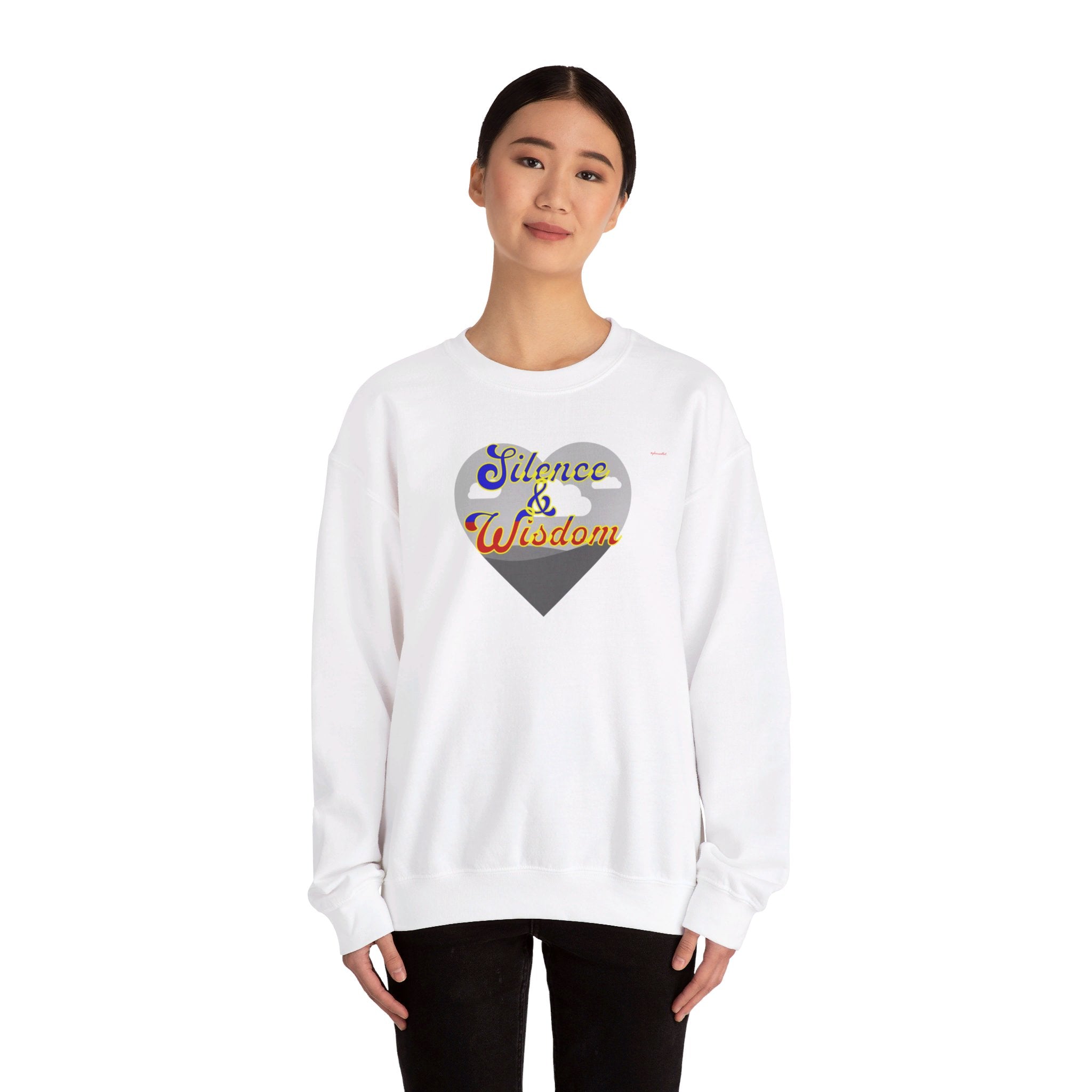 Silence & Wisdom Design Unisex Heavy Blend™ Crewneck Sweatshirt, Pleasantly Comfortable
