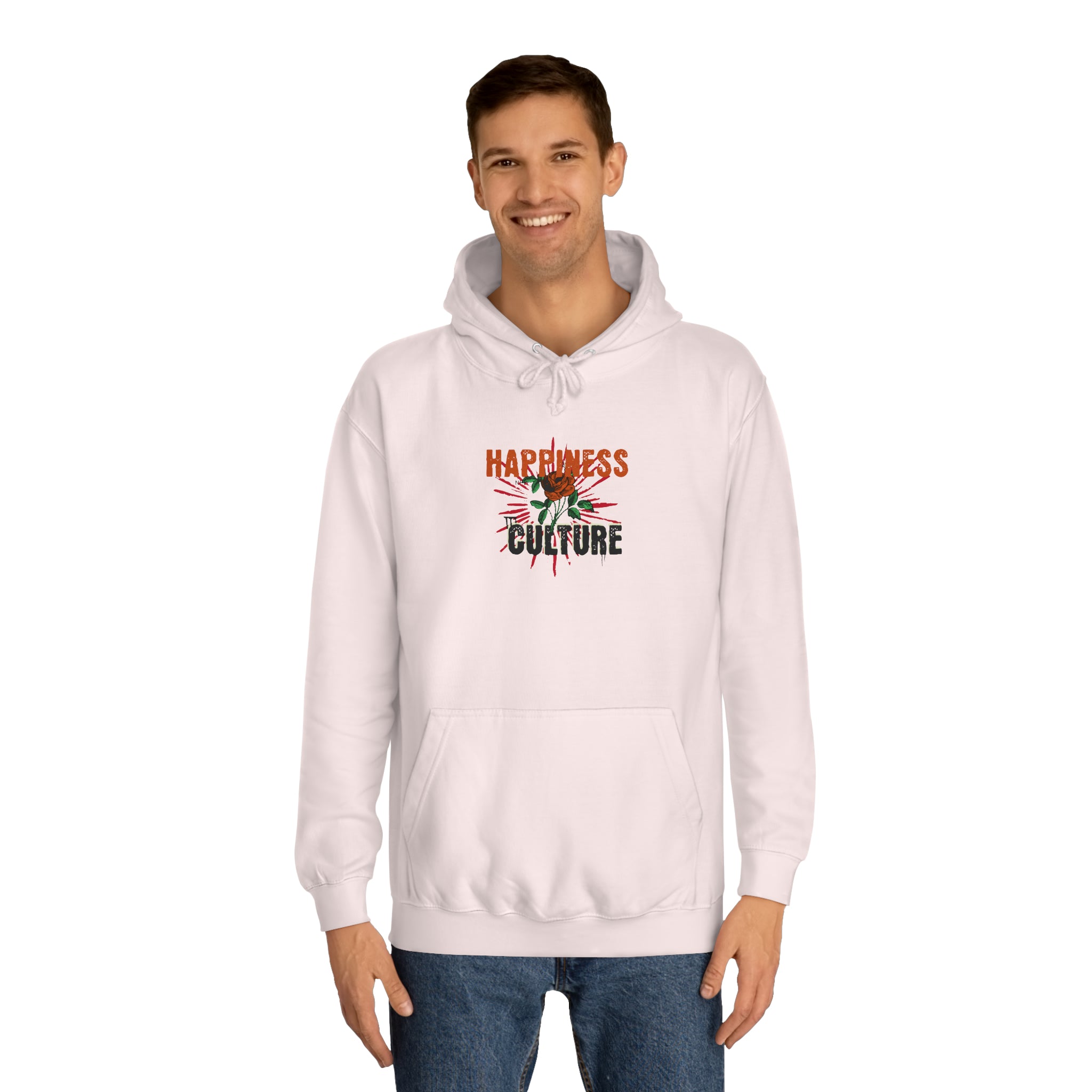 Unisex College Hoodie, Excellent Design, Happiness Culture