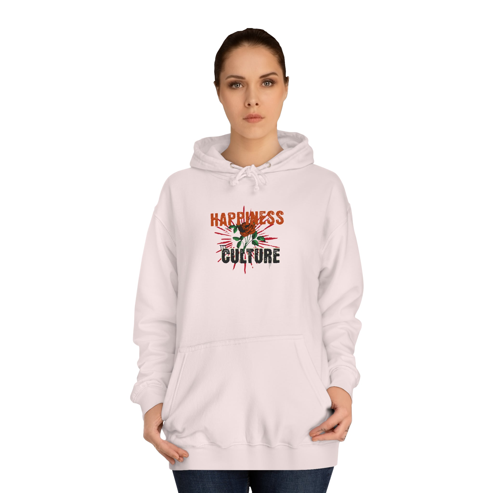 Unisex College Hoodie, Excellent Design, Happiness Culture