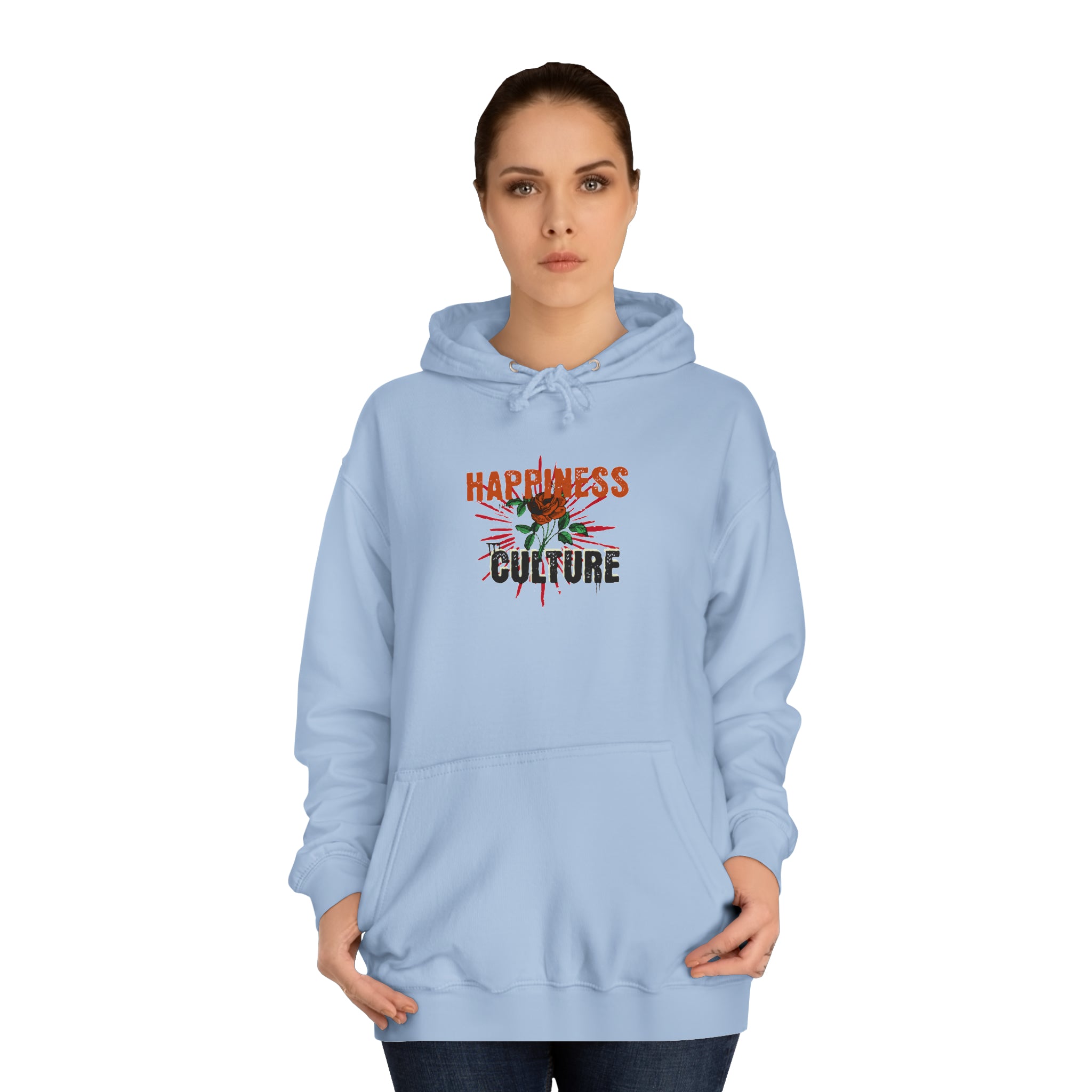 Unisex College Hoodie, Excellent Design, Happiness Culture