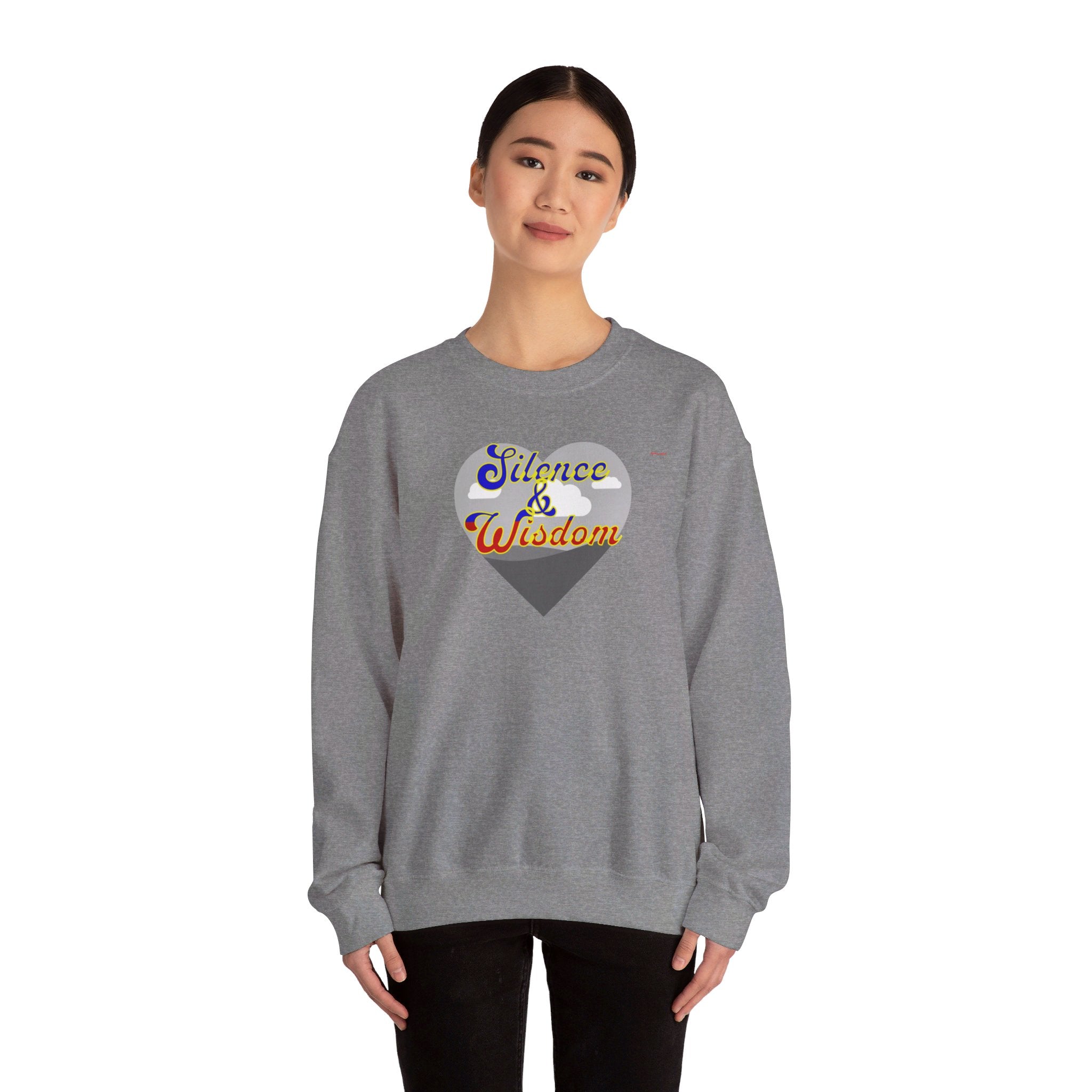 Silence & Wisdom Design Unisex Heavy Blend™ Crewneck Sweatshirt, Pleasantly Comfortable