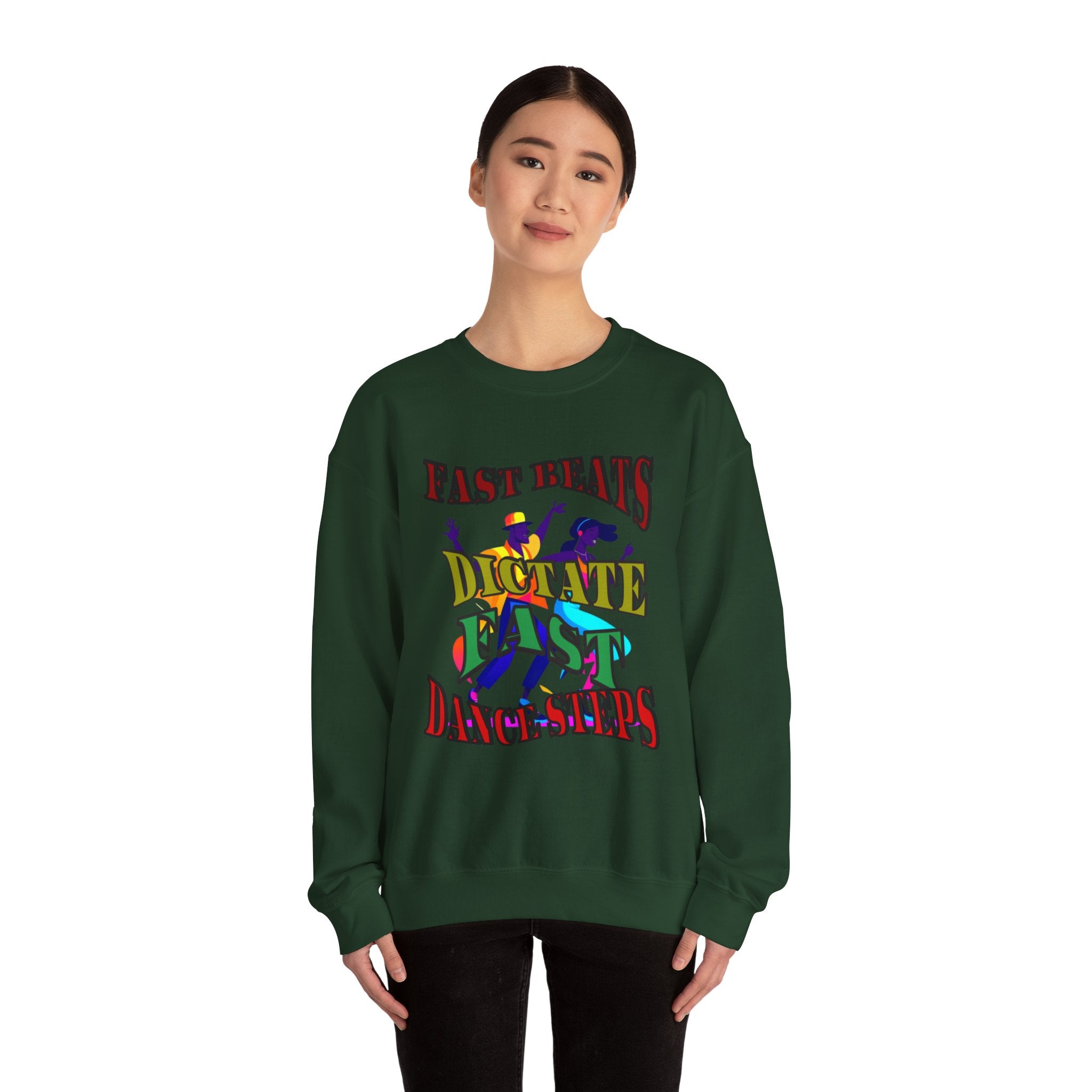Clean-Cut Syle Unisex Heavy Blend™ Crewneck Sweatshirt (Fast Beats Dictate Fast Dance  Steps)