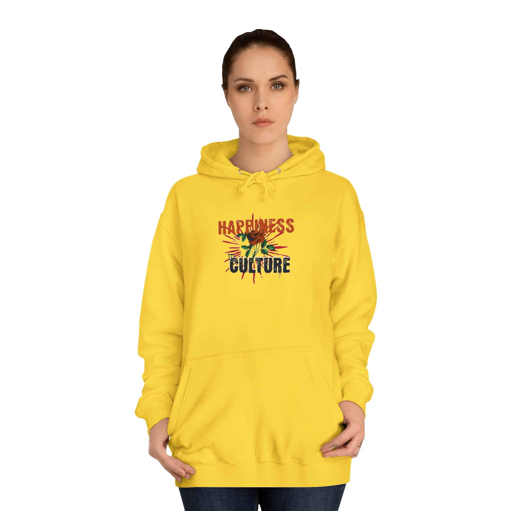 Unisex College Hoodie, Excellent Design, Happiness Culture