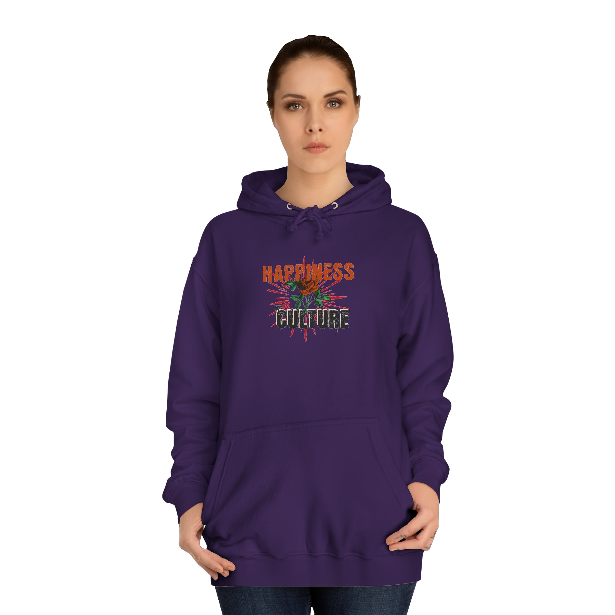 Unisex College Hoodie, Excellent Design, Happiness Culture