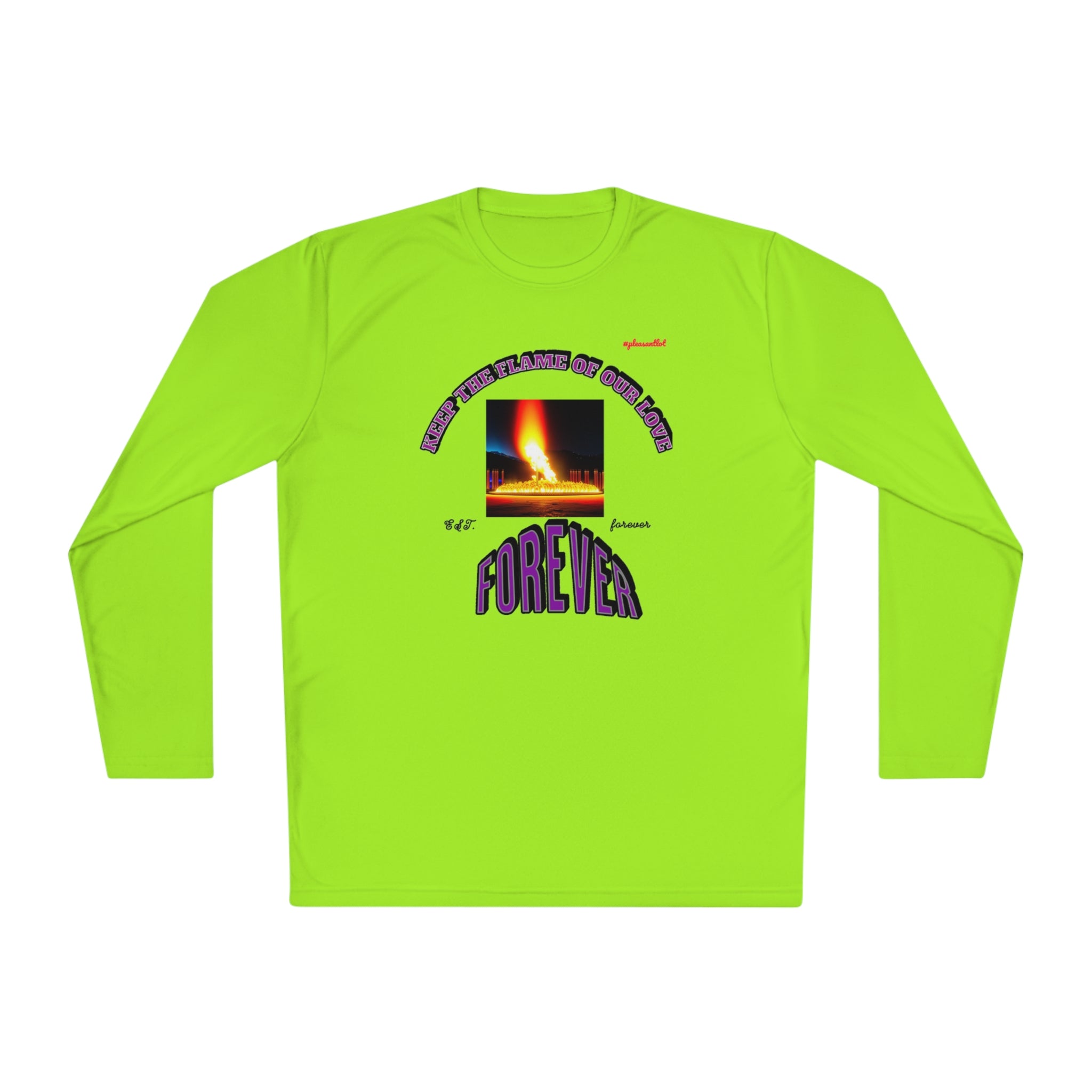 Moisture wicking Unisex Lightweight Long Sleeve Tee-(Keep The Flame Of Our Love Forever)