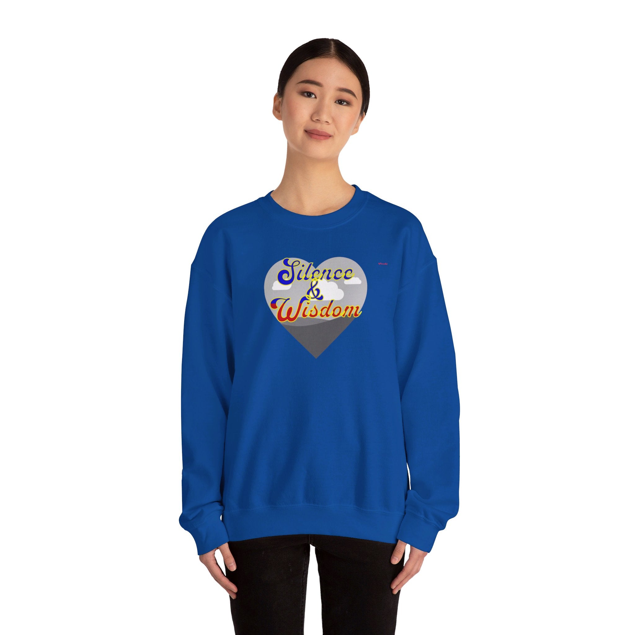 Silence & Wisdom Design Unisex Heavy Blend™ Crewneck Sweatshirt, Pleasantly Comfortable