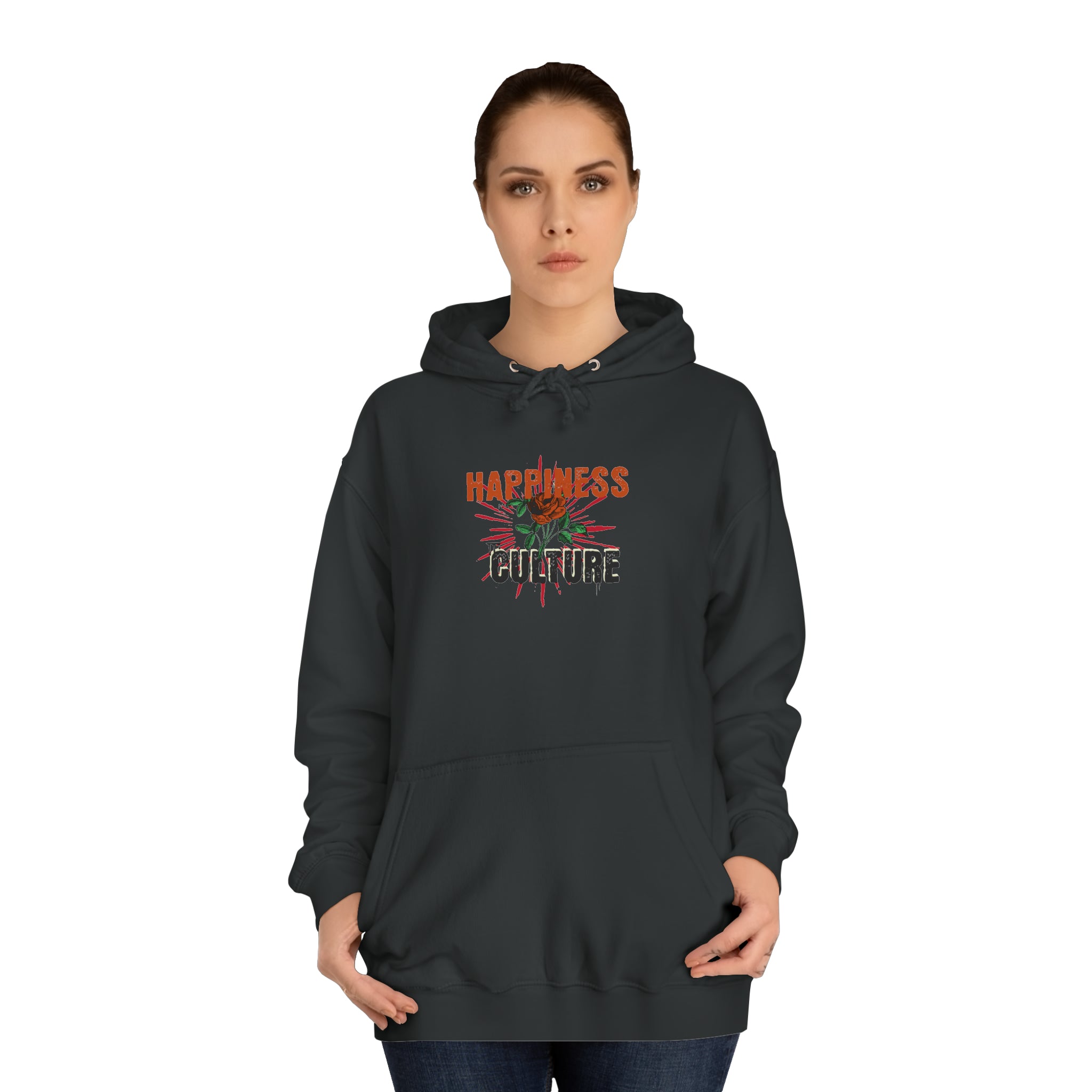 Unisex College Hoodie, Excellent Design, Happiness Culture