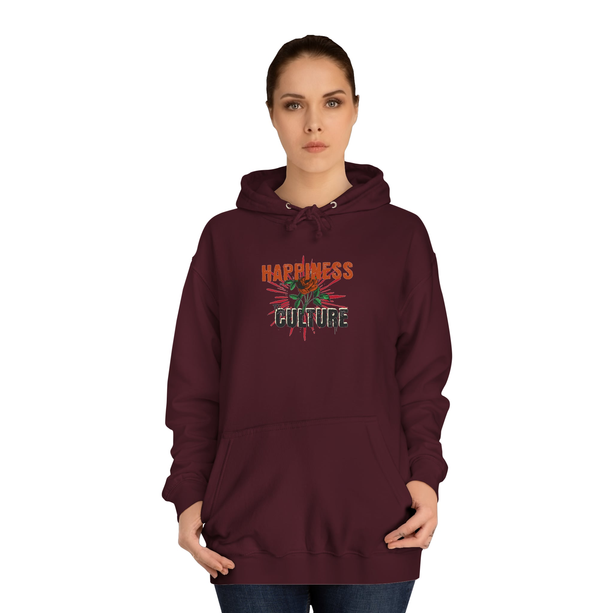 Unisex College Hoodie, Excellent Design, Happiness Culture