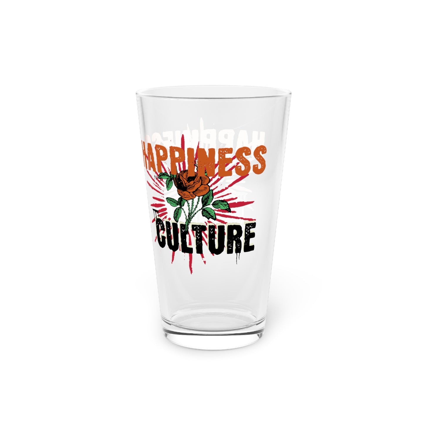 Printed Pint Glass, 16oz, Happiness Culture