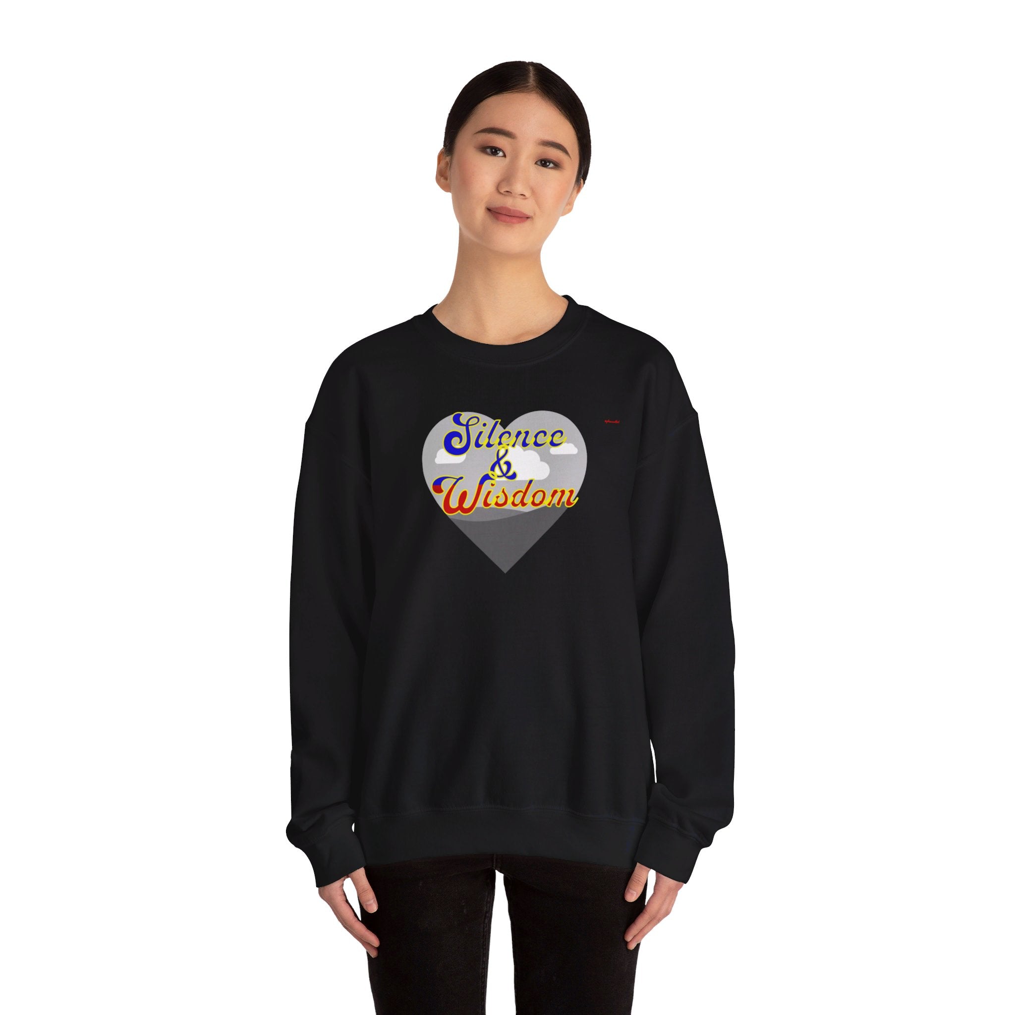 Silence & Wisdom Design Unisex Heavy Blend™ Crewneck Sweatshirt, Pleasantly Comfortable