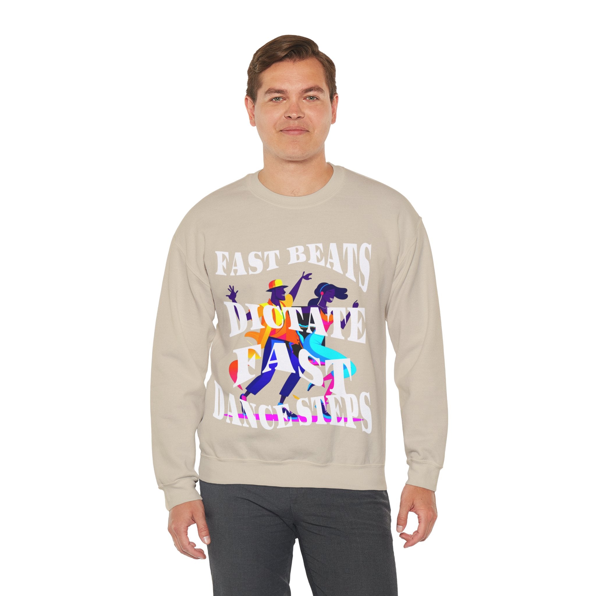 Unisex Heavy Blend™ Crewneck Sweatshirt, Fast Beats Dictate Fast Dance Steps