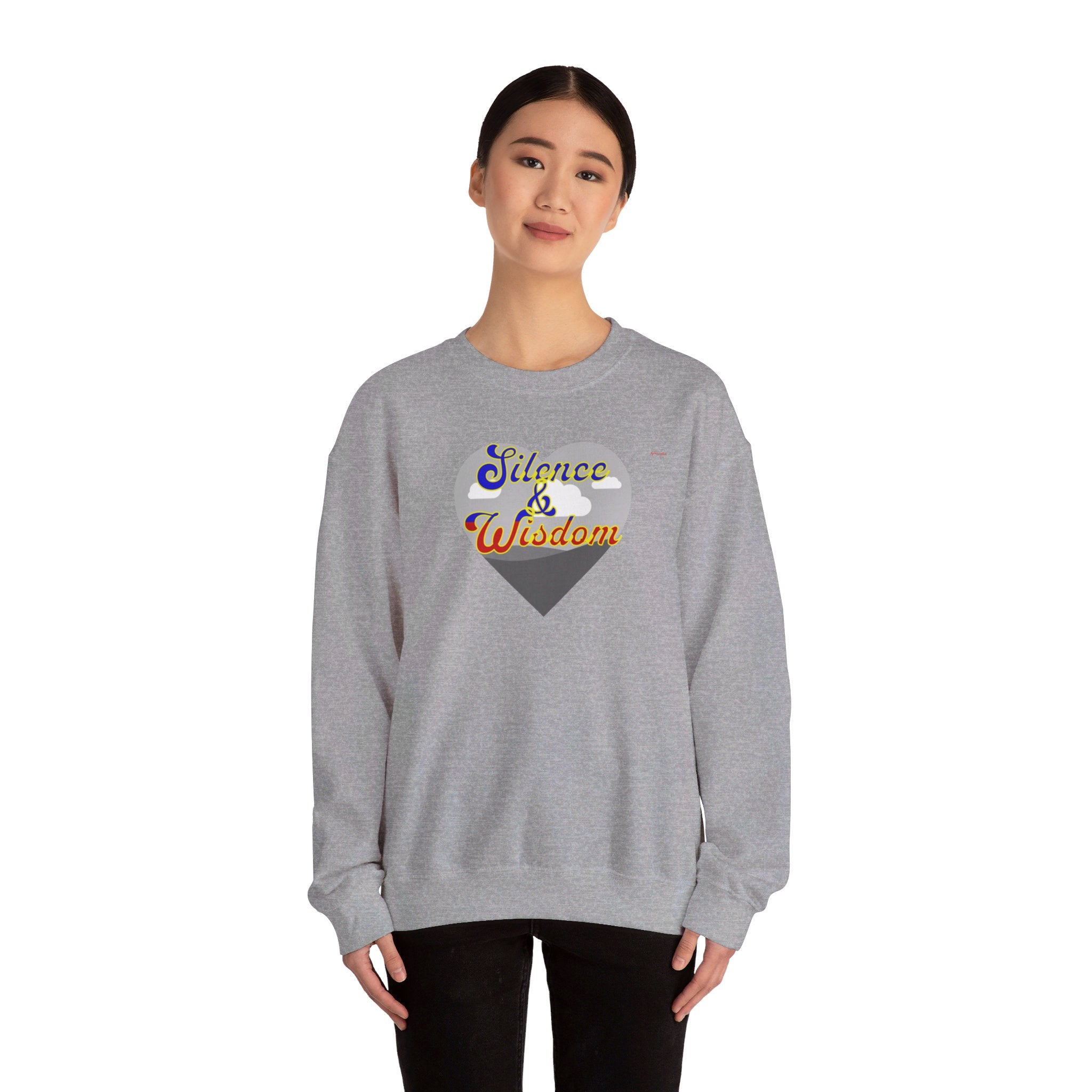 Silence & Wisdom Design Unisex Heavy Blend™ Crewneck Sweatshirt, Pleasantly Comfortable